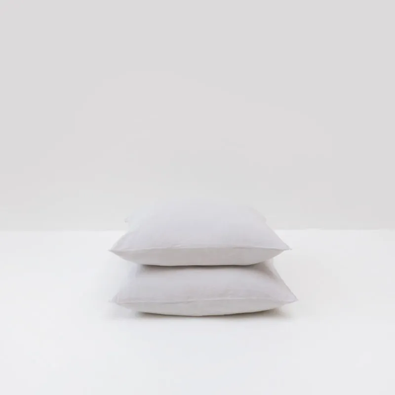 2 taies d'oreiller en lin lavé 190g/m² • Gris Galet