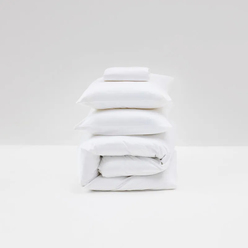 Parure de lit en satin de coton égyptien 300 fils • blanc