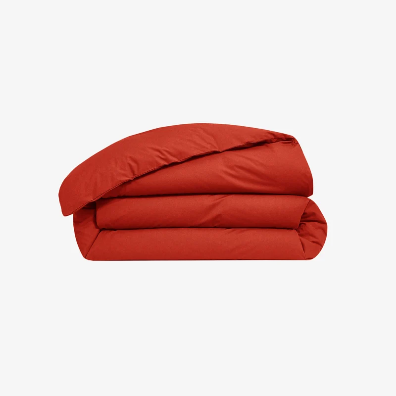 Housse de couette percale de coton 80 fils rouge