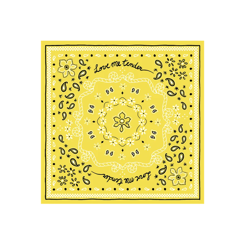 SERVIETTES PAPIER BANDANA - JAUNE