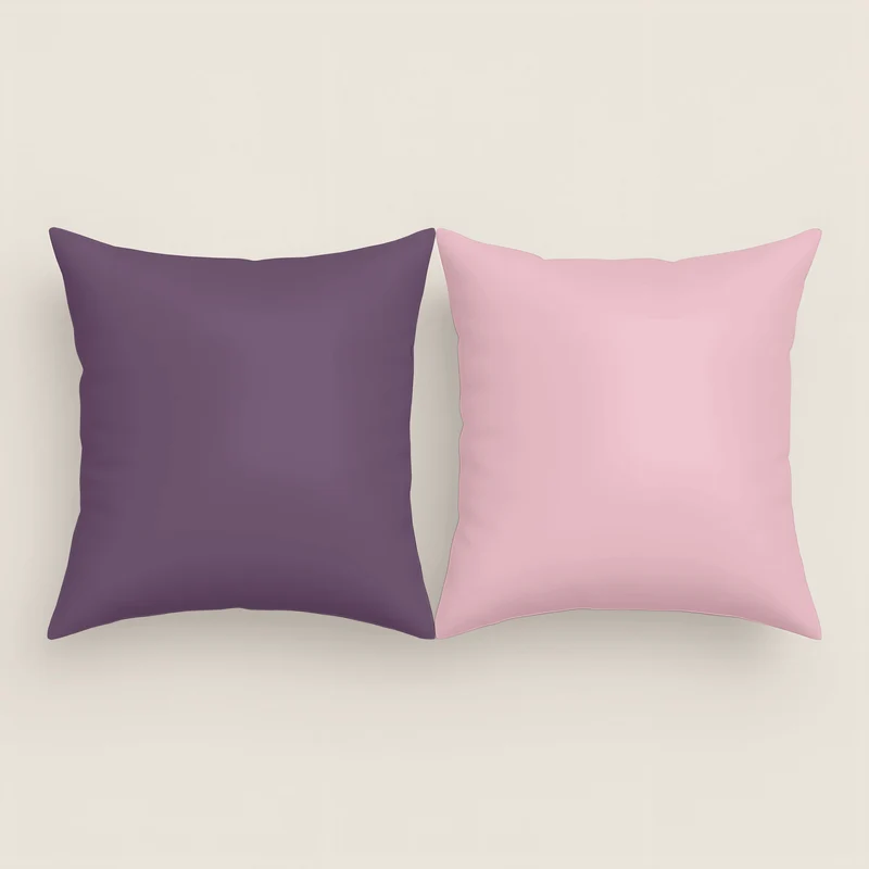 FUNDA DE COJÍN BICOLOR BERENJENA/ROSA VIEJO