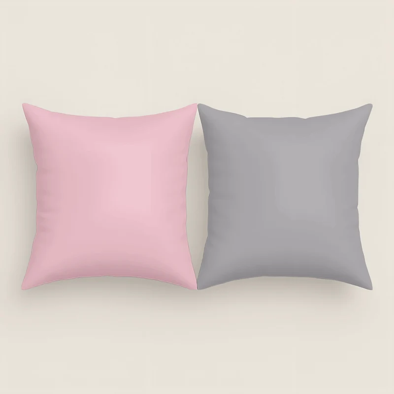 FUNDA DE COJÍN BICOLOR ROSA VIEJO/GRIS L.808
