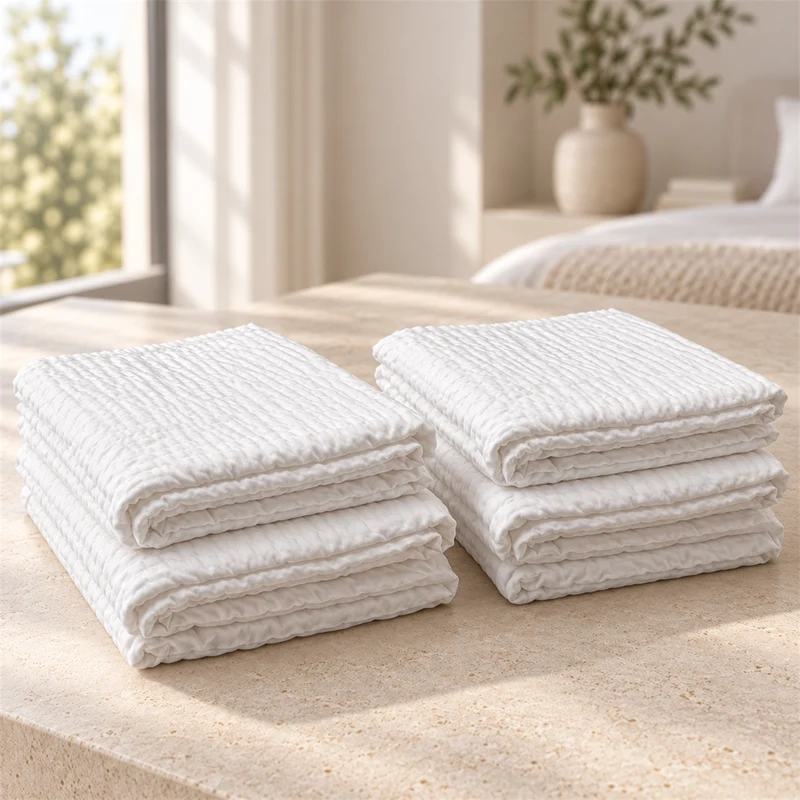 Lot de 6 housses de couette gaufrées sans repassage 200 TC - Zen
