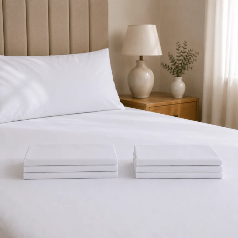 Lot de 6 Draps Plats Hôtel 150 TC - Gamme Essentiel