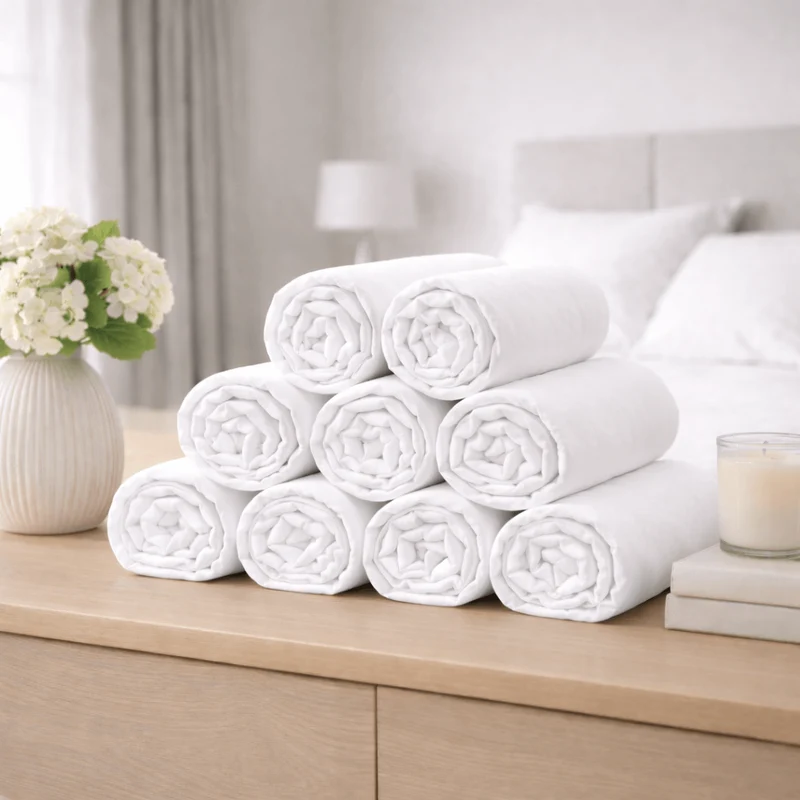 Lot de 6 draps housses Percale coton - Fresh Satin 400 TC
