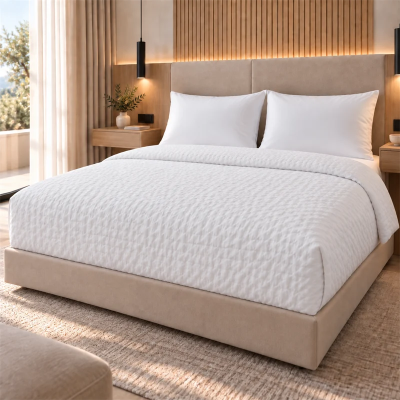 Housse de couette gaufrée sans repassage 200 TC - Zen