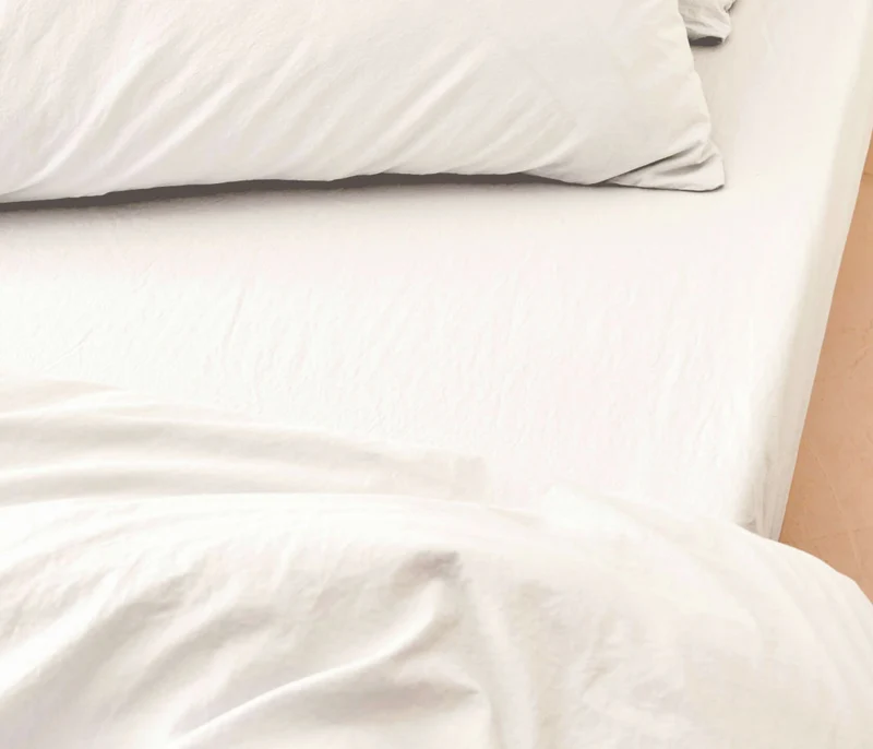Drap housse en coton lavé
