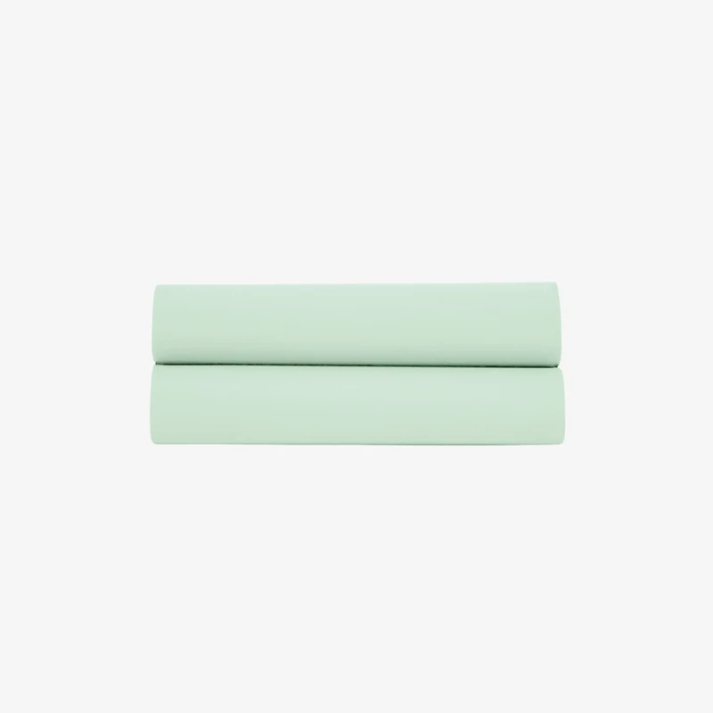 Drap plat satin 120 fils vert d'eau