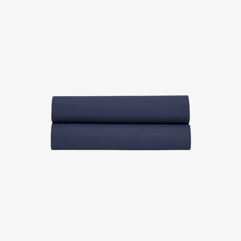 Drap plat satin 120 fils marine