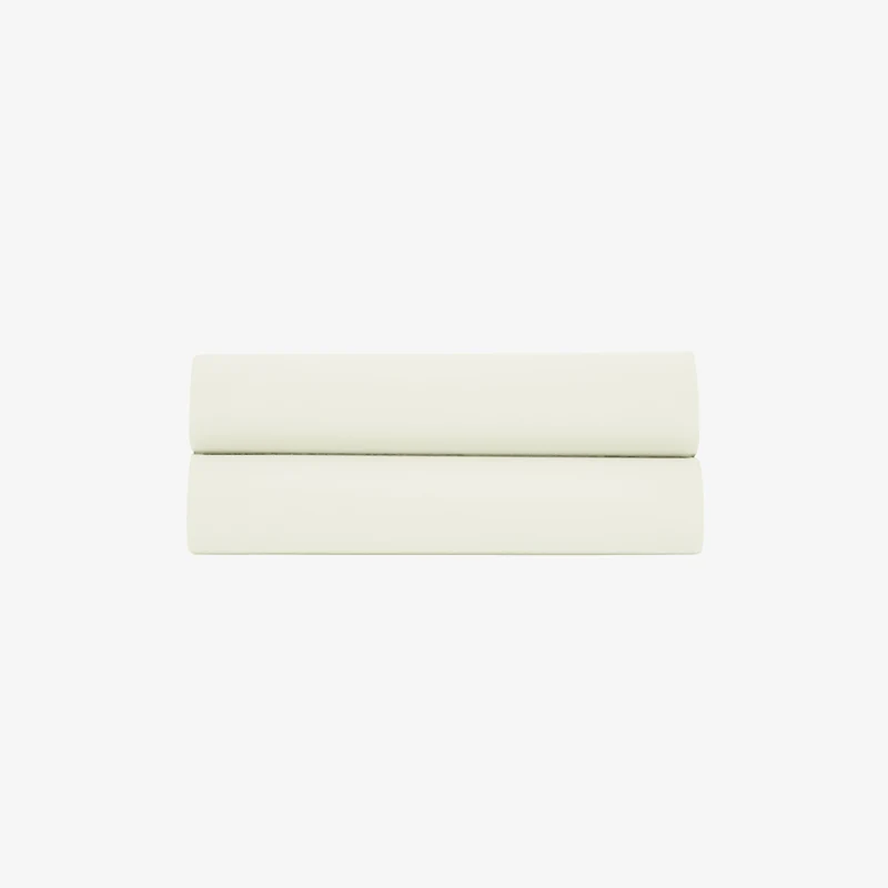 Drap plat satin 120 fils ivoire