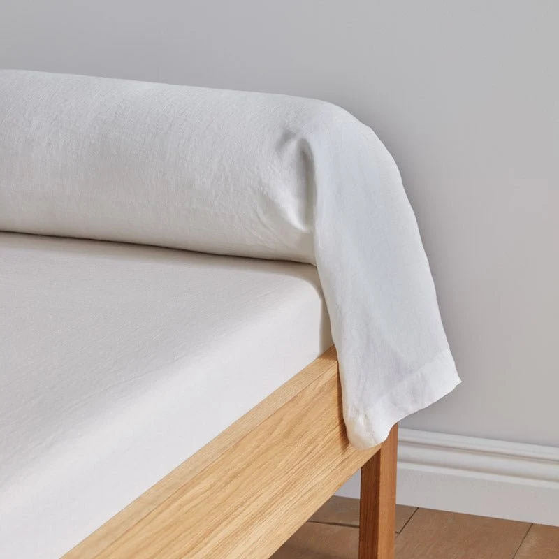 Taie de traversin en lin lavé 190g/m² • Blanc