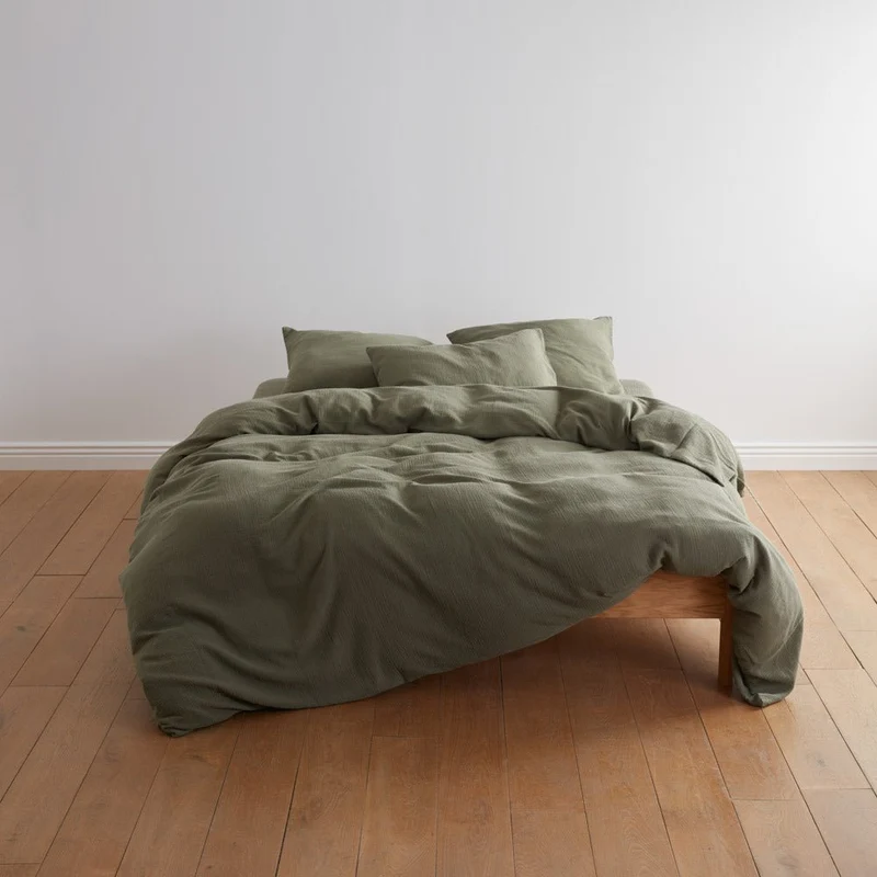 Parure de lit en gaze de coton 185g/m² • Vert Forêt