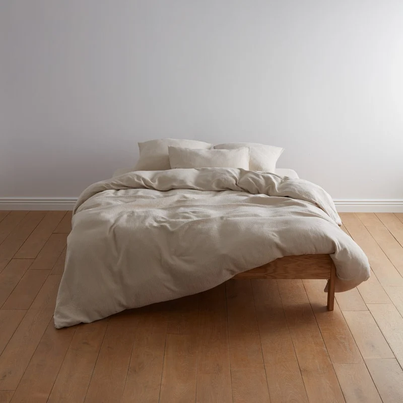 Parure de lit en gaze de coton 185g/m² • Beige Sable