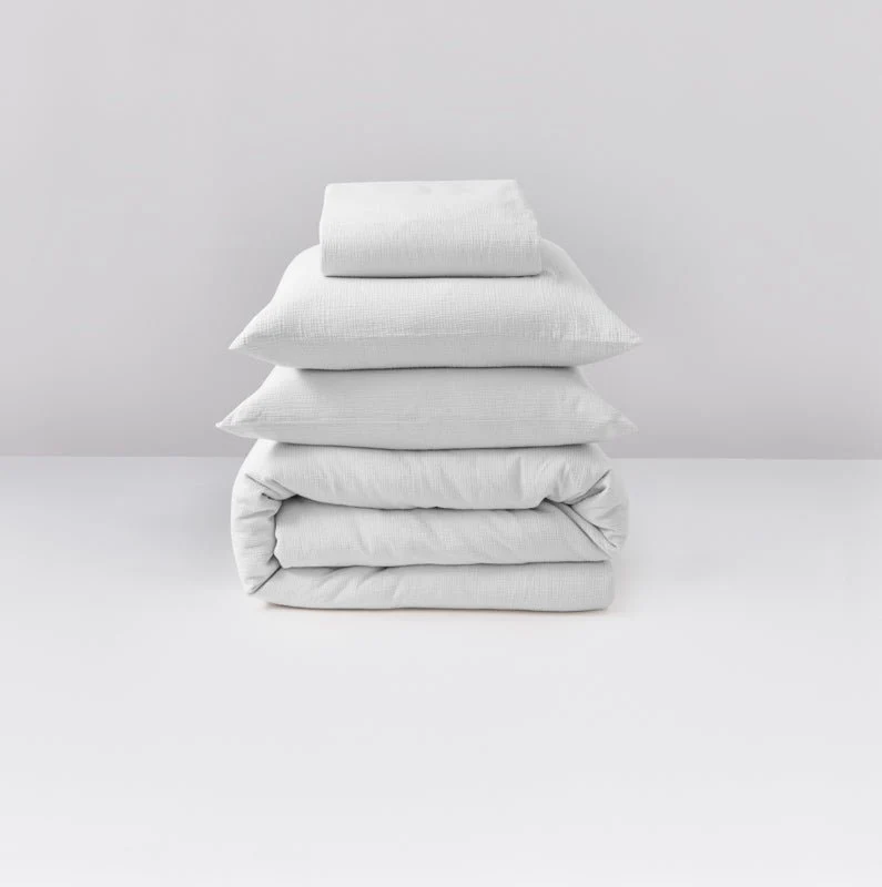 Parure de lit en gaze de coton 185g/m² • Blanc