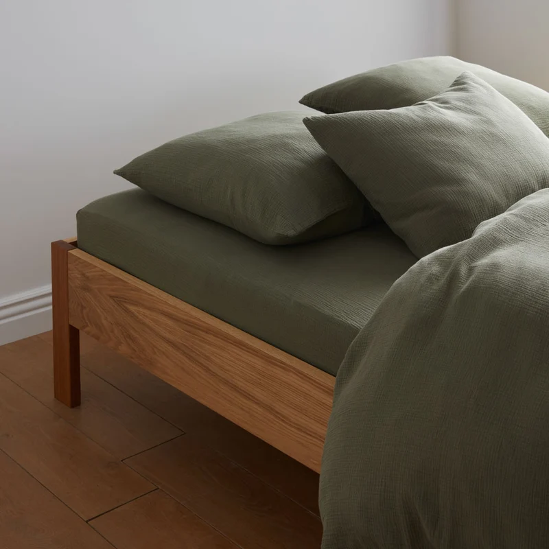 Drap housse en gaze de coton 185g/m² • Vert Forêt