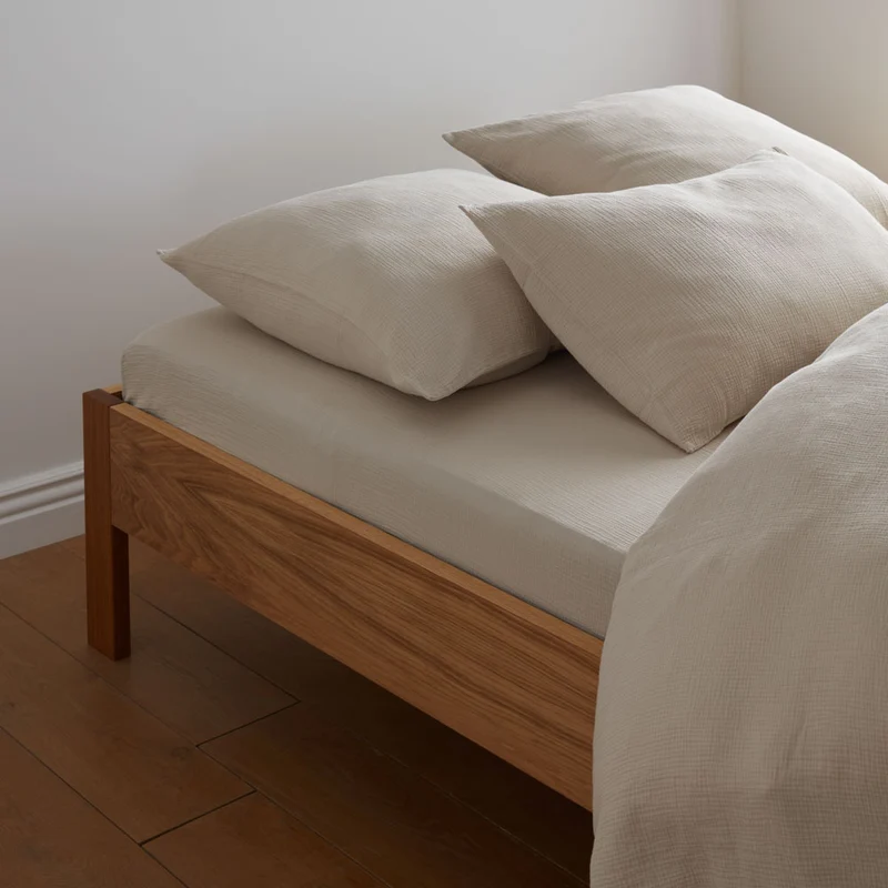 Drap housse en gaze de coton 185g/m² • Beige Sable