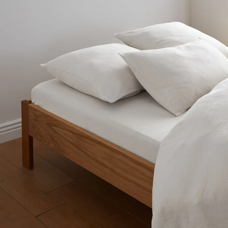 Drap housse en gaze de coton 185g/m² • Blanc