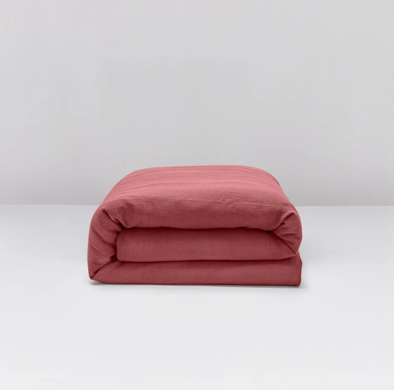 Housse de couette en gaze de coton 185g/m² • Rose Brique