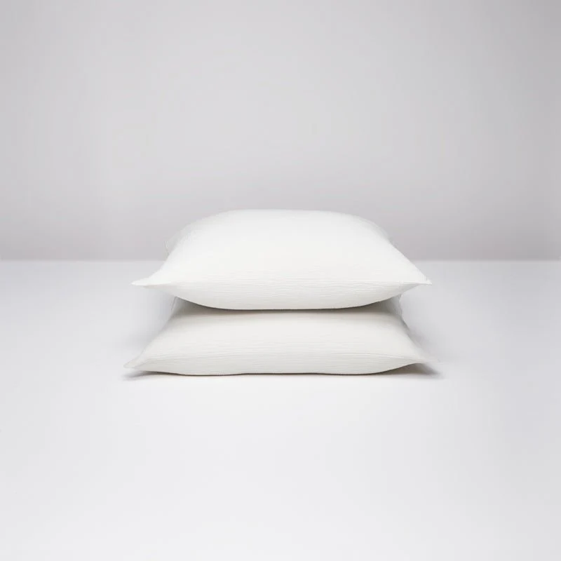 2 taies d'oreiller en gaze de coton 185g/m² • Blanc