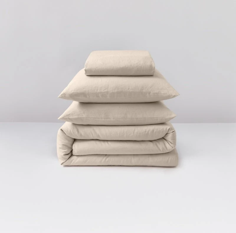 Parure de lit en lin lavé 190g/m² • Beige Sable