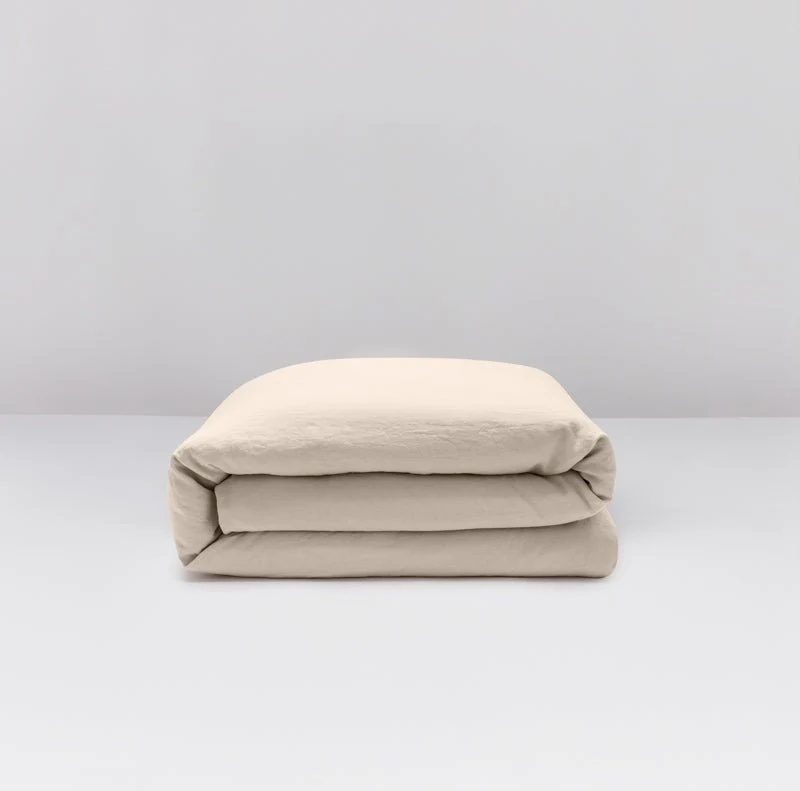 Housse de couette en lin lavé 190g/m² • Beige Sable