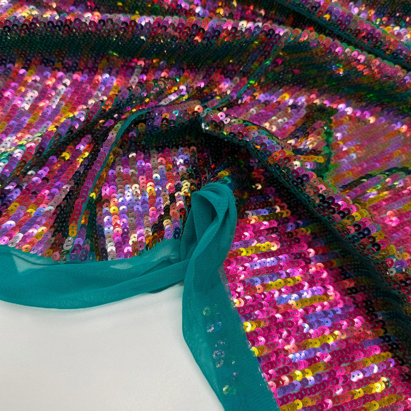 Tissu Tulle Brodé, Paillettes - Arcolla