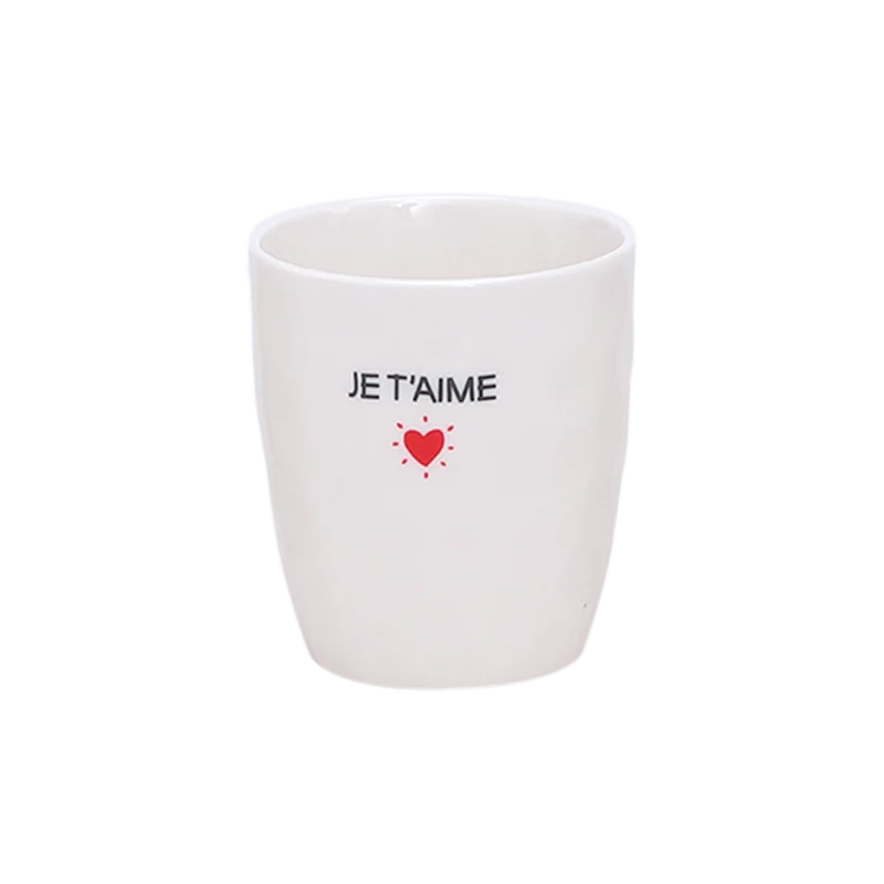 Gobelet message je t'aime - D7,3 x H8,2 cm