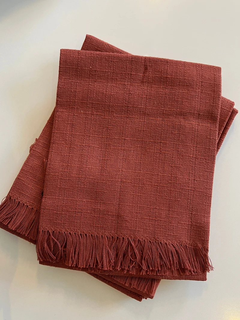 VILLIA - Serviettes lot de 4 TERRACOTTA - 40 x 40 cm
