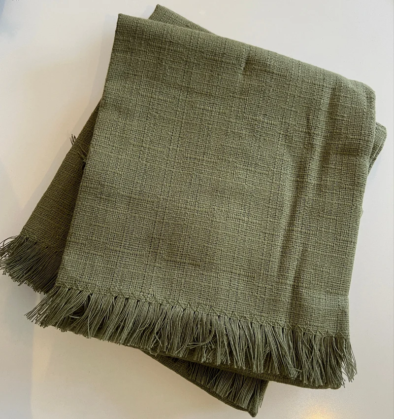 VILLIA - Serviettes de table lot de 4 KAKI - 40 x 40 cm