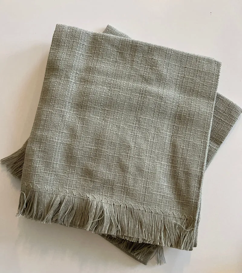 VILLIA - Serviettes de table lot de 4 VERT AMANDE - 40 x 40 cm
