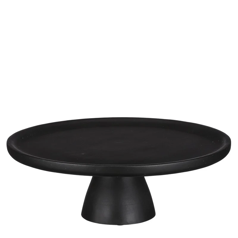 TALLO Présentoir à gâteaux - H10 x Ø30 cm - 100% Bois de manguier FSC - Noir