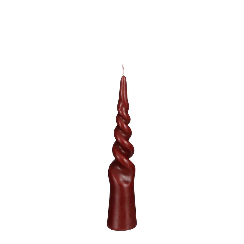 TWIST - Bougie conique Bordeaux - H25 cm