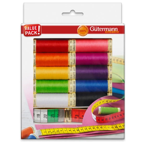 10 Bobines de fils à coudre Gütermann Creativ n°100 100m x10