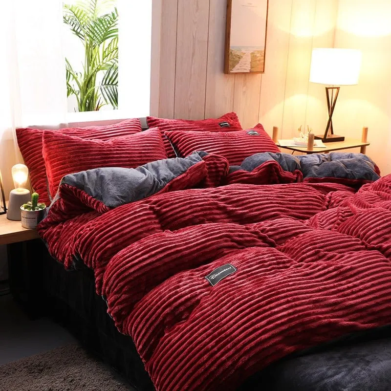 Rouge Velours - Drap housse / Housse de couette / Taies d'oreiller