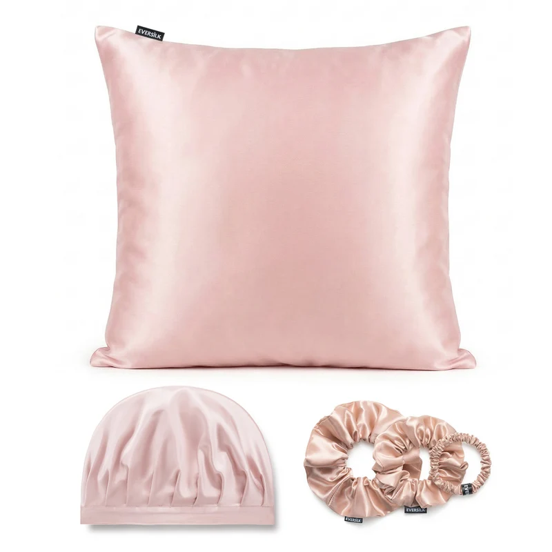 Coffret Nuit Complète — Taie d’oreiller + Bonnet de nuit + Chouchou - Rose
