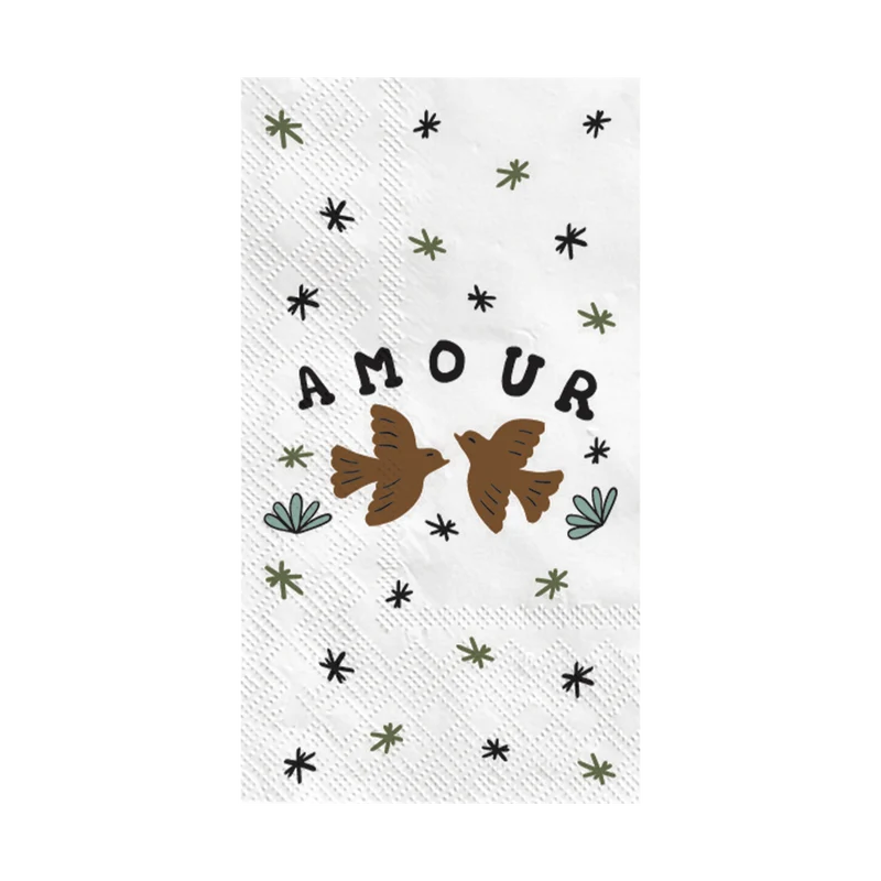 SERVIETTE PAPIER - AMOUR OISEAUX