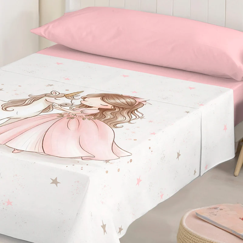 JUEGO SÁBANAS ESTAMPADAS INFANTIL MARTINA 100% ALGODÓN