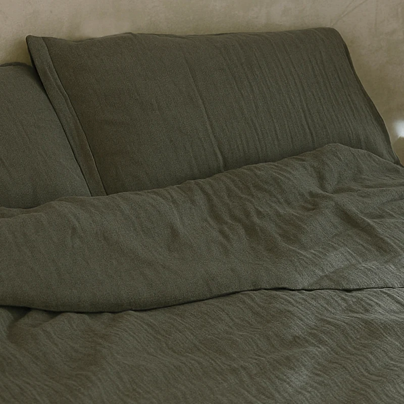 FUNDA DE ALMOHADA MUSELINA 100% ALGODÓN VERDE