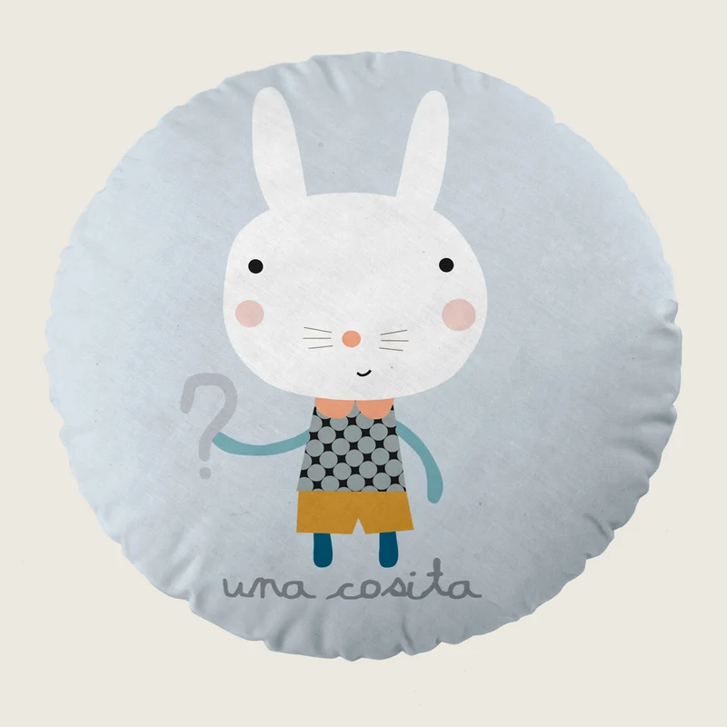 COJÍN REDONDO INFANTIL ESTAMPADO VEO VEO