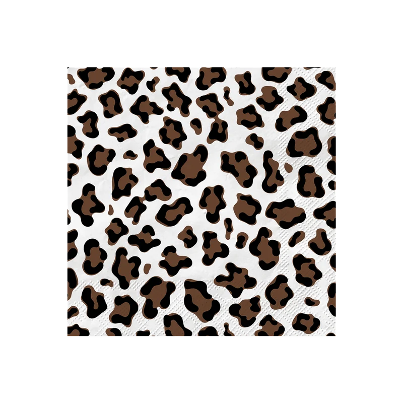 SERVIETTE PAPIER - LEOPARD MARRON