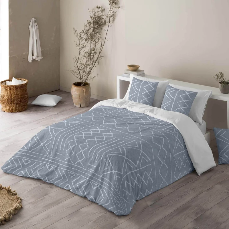 FUNDA NÓRDICA ESTAMPADA NAUEK GREY 100% ALGODÓN
