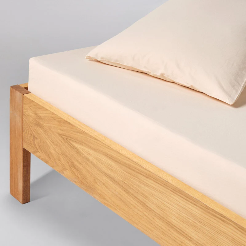 Drap housse en percale de coton lavé 300 fils • Jaune Mimosa
