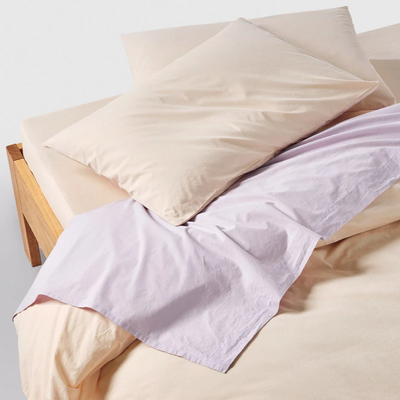 2 taies d'oreiller en percale de coton lavé 300 fils • Jaune Mimosa