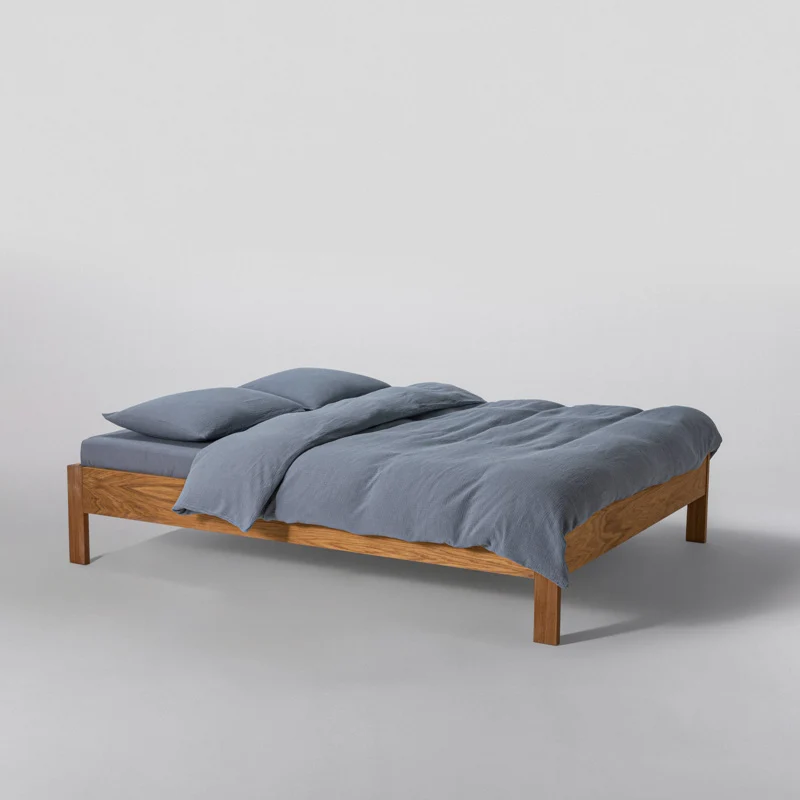 Parure de lit en gaze de coton 185g/m² • Bleu givre