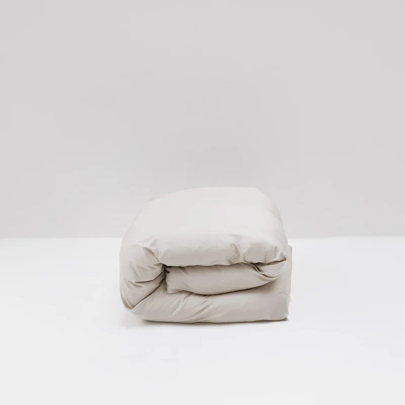 Housse de couette en satin coton égyptien 300 fils • Beige Sable