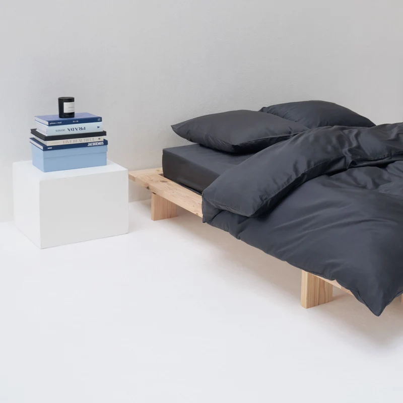 Drap housse en satin de coton égyptien 300 fils • Gris Graphite