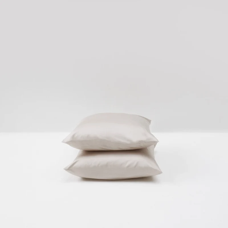 2 taies d'oreiller en satin de coton égyptien 300 fils • Beige Sable