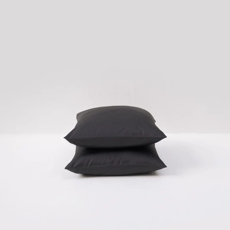 2 taies d'oreiller en satin de coton égyptien 300 fils • Gris Graphite