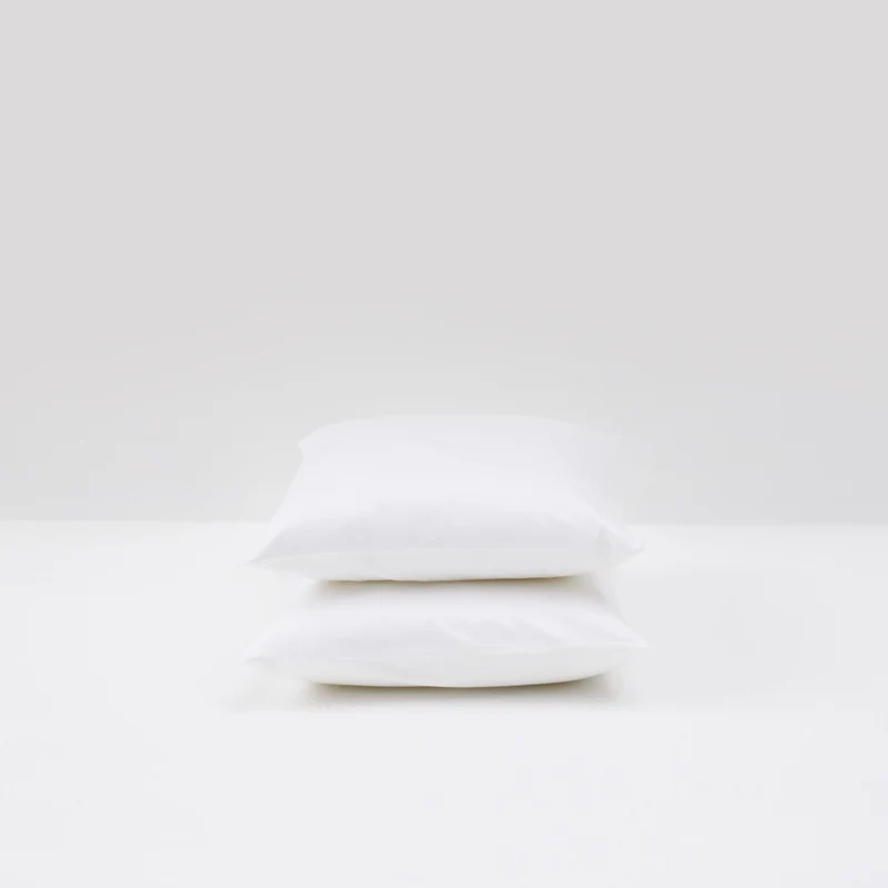 2 taies d'oreiller en satin de coton égyptien 300 fils • Blanc