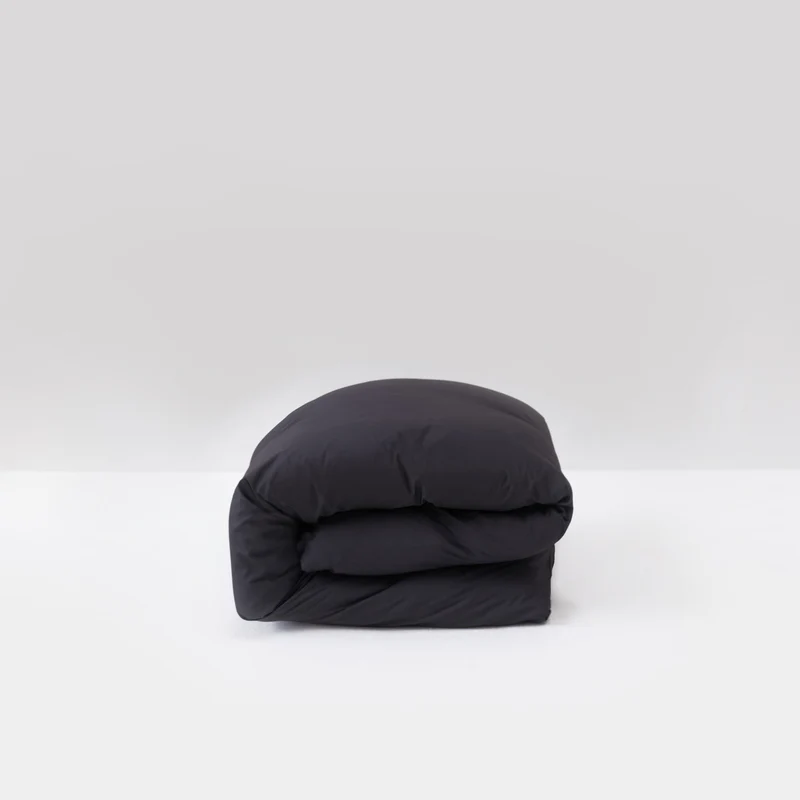 Housse de couette en percale de coton lavé 300 fils • Gris Graphite
